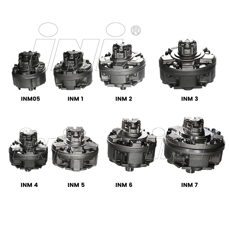 Hydraulische motor met radiale zuiger uit de INM-serie (vervangbare motor uit de Italiaanse GM-serie)